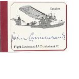 Flt Lt John Cruickshank VC signed 3 x 3 picture of his WW2 aircraft cut from larger DM Medal