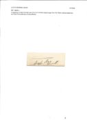 David Lloyd George signed white clipped card with black fountain pen autograph. Good Condition.