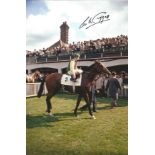 Lester Piggott Horse Racing Autographed 12 X 8 Photo, A Superb Image Depicting Nijinsky, Ridden By