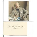 David Lloyd George signed white card with strong fountain pen autograph, comes with 6 x 4 inch