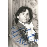 Roman Polanski signed and dedicated 7 x 5 inch b/w photo in Victorian dress rare. Good Condition.