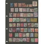 Queen Victoria Edward VII Stamp collection of 60+ used stamps on Hagner page, includes 2d Blue and