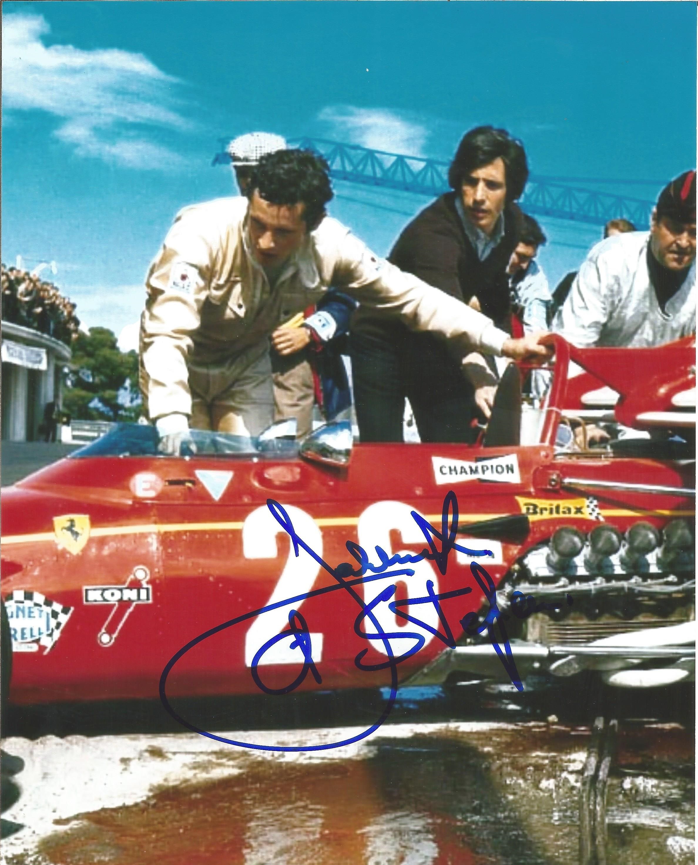 Formula One Jacky Ickx signed 10 x 8 inch colour race car photo. Good Condition. All autographs