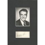 Montgomery Clift autograph piece mounted with b/w photo to an overall size of 10 x 8 inches. Good