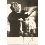 Herbert von Karajan signed 6 x 4 inch b/w photo conducting Orchestra. conductor of the Berlin