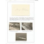 Graf Zeppelin Dr Hugo Eckner signed page fixed with corner mounts to A4 page with three vintage b/