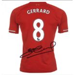 Steven Gerrard Liverpool Signed 12 x 12 inch football photo. Good Condition. All autographs are