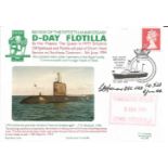 S B Honour DSC Midget Sub X23 signed FDC commemorating the 50th Anniversary of D-Day Flotilla. H. M.