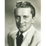 Kirk Douglas signed 10 x 8 inch b/w photo. Good Condition. All autographs are genuine hand signed