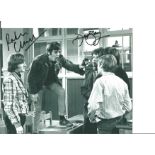 Peter Cleall and Dave Barry signed 10x8 black and white Fenn Street Gang photo. Good Condition.