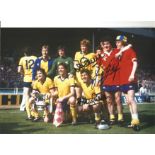 Arsenal Football Autographed 12 X 8 Photo, A Superb Image Depicting Arsenal Players Posing With