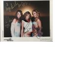 Atomic Kitten treble signed 10 x 8 colour innocent records music band photo to 2 Issy. Framed and