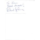 Richard Johnson signed 6x4 white card. (30 July 1927 - 5 June 2015) was an English actor, writer and