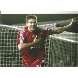 Steven Gerrard Signed Liverpool 8x12 Photo. Good Condition. All autographs are genuine hand signed