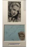 Mai Zetterling actress signed autograph album page mounted with a photo to an overall size of 16 x