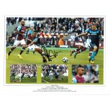 Football Dimitri Payet 16x12 signed colour montage photo pictured scoring his wonder goal for West