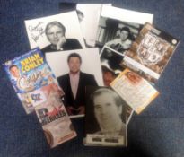 Assorted TV signed collection. Includes Frank Skinner signed 6x4 white card with unsigned 10x8 black