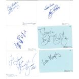 Comedy signed white card collection. Includes Duggie Brown, Wyn Calvin, Brian Murphy, Bob Bevan,