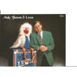 Andy Greaves signed 10x8 colour photo with Lewis the puppet. Good Condition. All autographs are