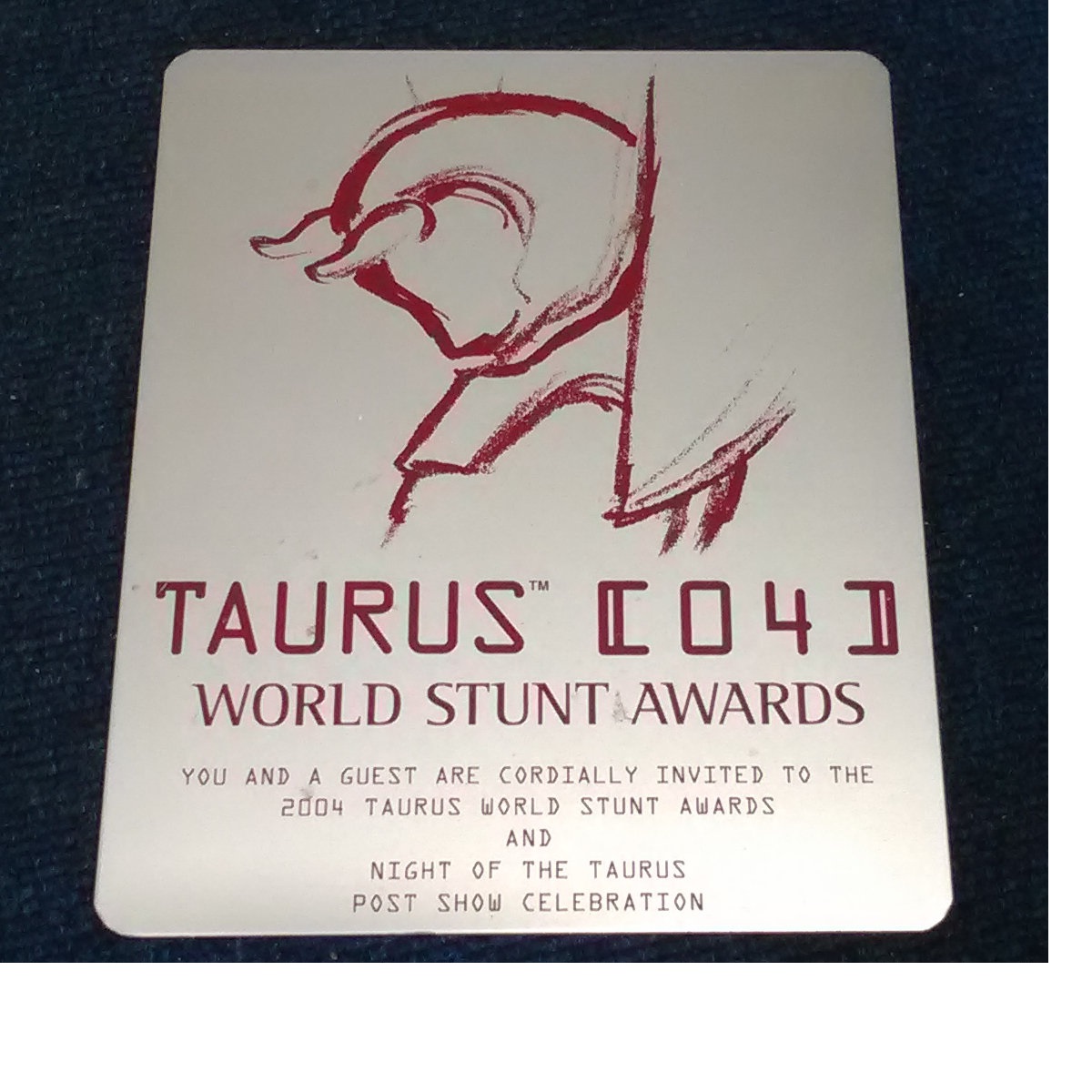 Rare Stuntmans Belt and Plaque for the 2004 World Stunt Awards. The Belt is heavy oval shape 3 1/2 - Image 2 of 4