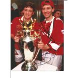 Football Steve Bruce and Bryan Robson 12x8 signed colour photo pictured with the premier league