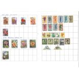 African stamp collection on 12 sheets. Includes Belgian Congo, Egypt, Ethiopia and Mozambique.