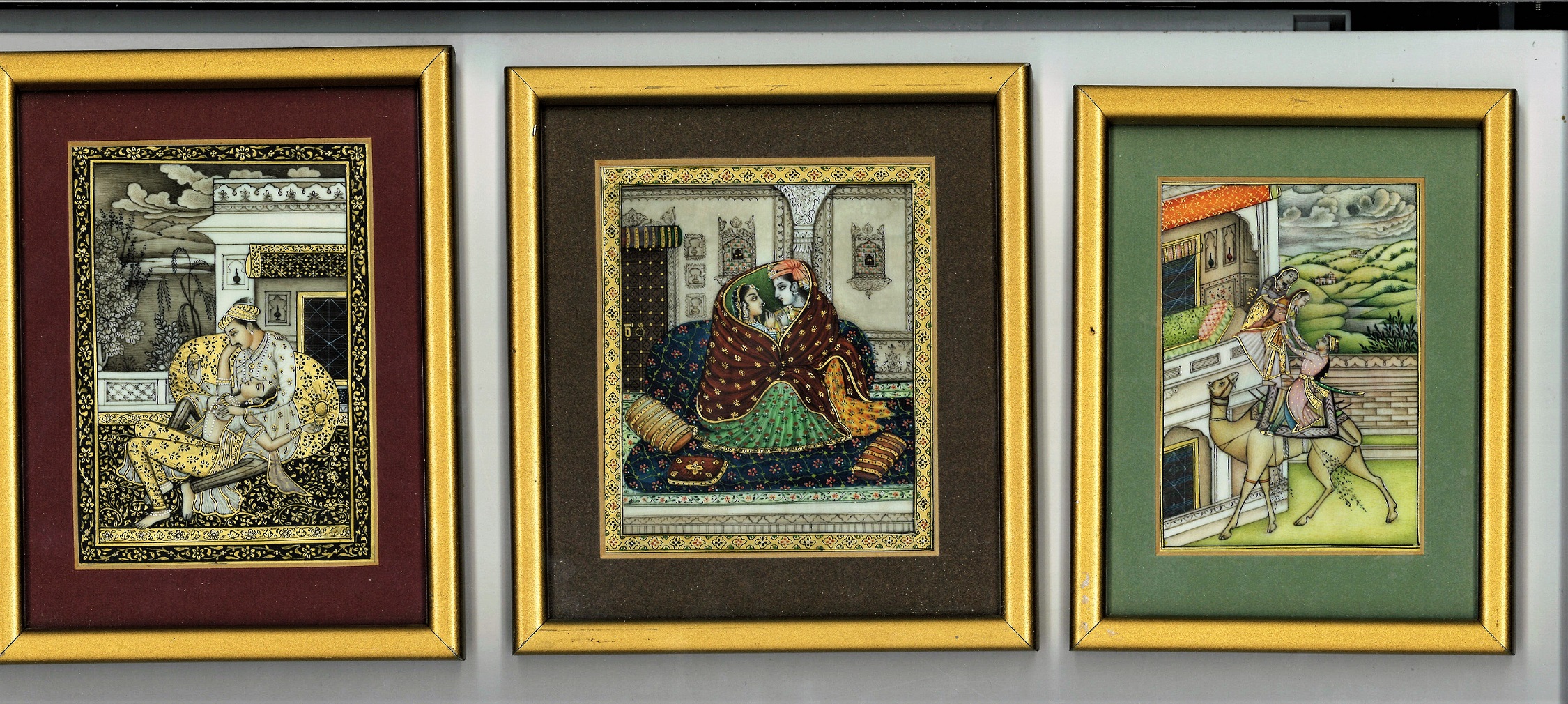 Unique and rare Indian paintings framed collection of five approx 6 x 5 commissioned by Stuntman - Image 2 of 2