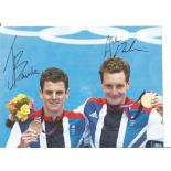 Alastair & Johnny Brownlee Signed London Olympic Games 8x12 Photo. Good Condition. All autographs