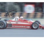 Jody Scheckter signed 10 x 8 inch photo. during F1 race. Good Condition. All autographs are