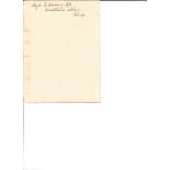 Major B Waring Royal Artillery Assistant Superintendent, Waltham Abbey signed page. Good