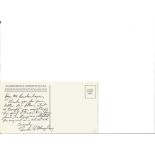 Artist Frank C Murphy handwritten note on back of colour postcard of his painting Angus Breed.