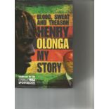 Henry Olonga signed Blood, Sweat and Treason my story hardback book. Signed on inside front cover.