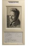 Van Johnson actor signed autograph album page with smiley face doodle plus unsigned b/w portrait