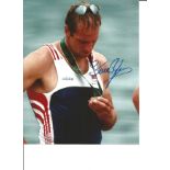 Sir Steve Redgrave Athletics Signed 12 x 8 inch sport photo. Good Condition. All autographs are