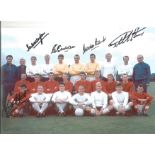 England Football Autographed 12 X 8 Photo, A Superb Image Depicting England's World Cup Squad Posing
