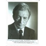 Claude Rains signed 12x8 black and white photo. (10 November 1889 - 30 May 1967) was a British-