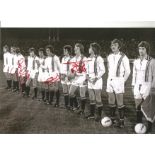 Man United Football Autographed 12 X 8 Photo, A Superb Image Depicting Players Standing Shoulder