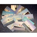 Postcard Collection set of 16 After the Battle Historic Ships includes ships such as Canberra, Queen