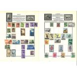 World stamp collection on 15 album pages. Includes Egypt, Ethiopia, Iraq, Libya and Lebanon. Good