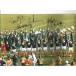 Scotland Football Autographed 12 X 8 Photo, A Superb Image Depicting Scotland Players Lining Up