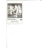 Cliff Richard Singer Signed Promo Photo. Good Condition. All autographs are genuine hand signed