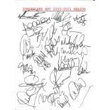 Sunderland AFC 2000/1 signed A4 sheet. 24 signatures including Quinn, Kyle and more. Good Condition.