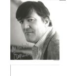 Stephen Fry signed 10x8 black and white photo. English actor, comedian and writer. He and Hugh