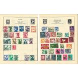 Stamp collection on 30 sides of loose album pages. Mainly European stamps from Switzerland, Austria,