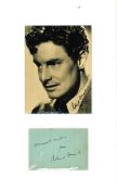 Robert Donat signature piece mounted below vintage photo with printed signature. Approx overall size