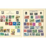 World stamp collection on 18 sides of loose album pages. Includes USA and Japan. Good Condition. All