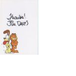 Garfield Jim Davis. Signed print of Garfield by cartoonist, Jim Davis. Good Condition. All