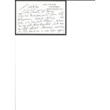 Yvonne Arnaud two hand written corresp. cards to Ginette Spanier (in French), director of the
