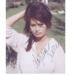 Sophia Loren signed 10 x 8 inch photo. Good Condition. All autographs are genuine hand signed and