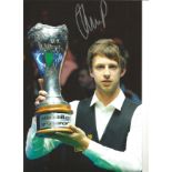 Judd Trump Football Autographed 12 X 8 Photo, A Superb Image Depicting Trump Holding Aloft The Uk